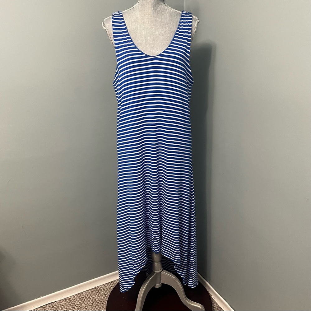 PENNINGTONS ADDITION ELLE high low striped sleeveless summer dress plus size 1X